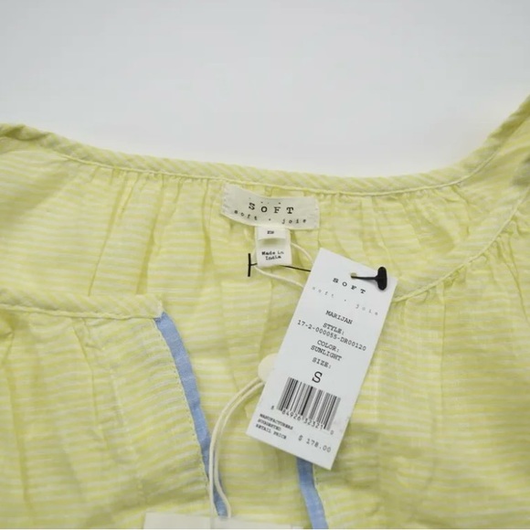 New $178 Joie Womens Small Marijan Cotton Yellow Above Knee Shift Dress - Picture 2 of 14